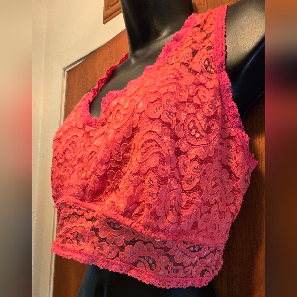 We The Free Lace Bralette in Vibrant Coral SzXL - Picture 4 of 5